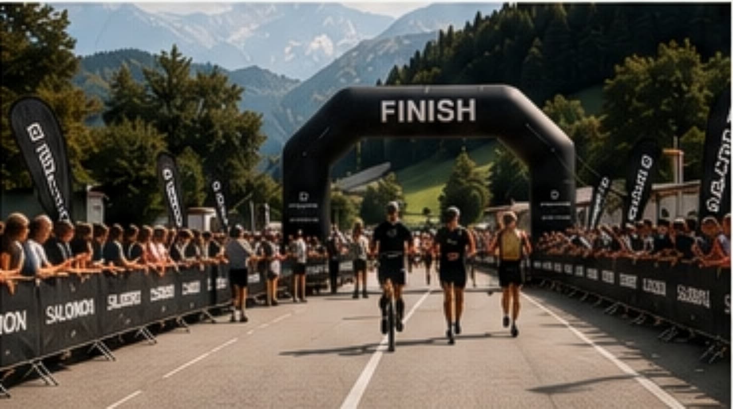 Läufer:innen erreichen das Ziel bei einem Sportevent